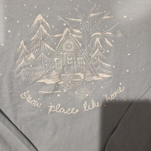 LOFT Light Blue Tee with Floral Design